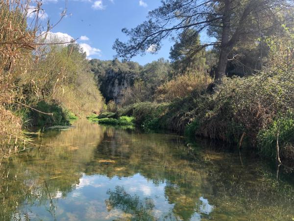 Els Sets Ponts de Vilabella i el riu Gaià amb nens