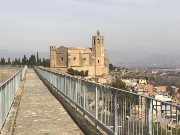 Les muralles i el castell Formós de Balaguer amb nens