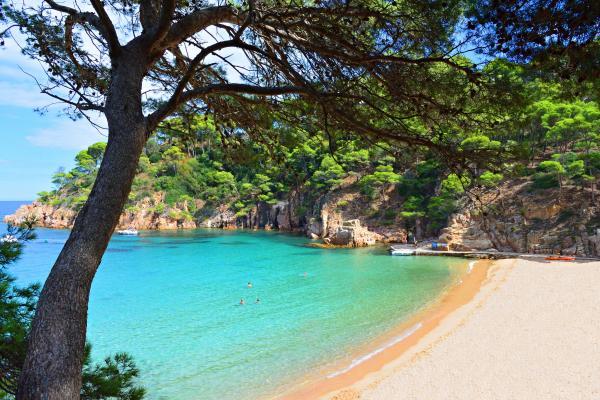 La Cala d’Aiguablava, la més famosa de Begur i una de les millors de la Costa Brava per anar amb nens