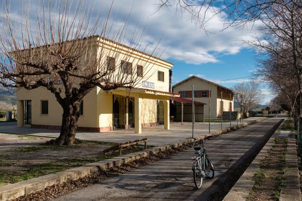 Antigua estación de Aldover Con niños